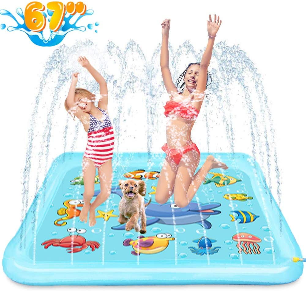 Growsland Splash Pad for Toddlers, Outdoor Sprinkler for Kids, 67