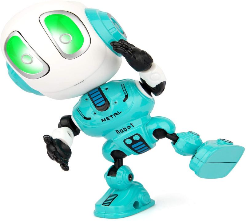 Aujazyble Rechargeable Talking Robots Toys for Kids - Metal Robot Kit with Sound & Touch Sensitive Led Eyes Flexible Body, Interactive Educational Gift Toys for 3 4 5 6 7 Year Old Boys, Girls